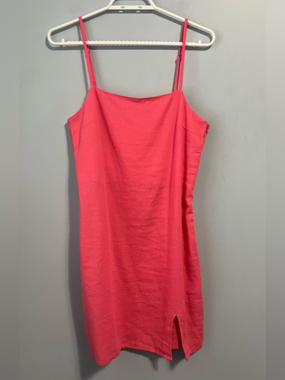 ONLY Bright Pink Linen Blend Adjustable Strap Mini Dress Size XS
